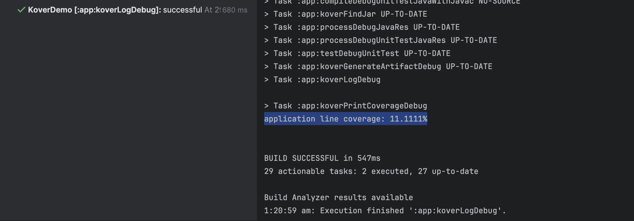 sample coverage log